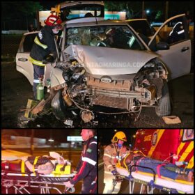 Casal fica ferido após acidente de carro em Maringá Foto 1 Fotos de Casal fica ferido após acidente de carro em Maringá