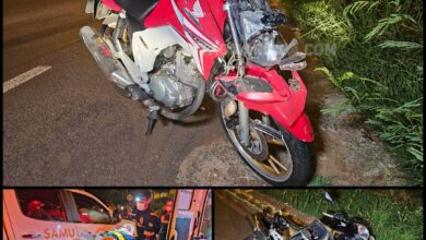 Fotos de Colisão entre motocicletas deixa duas pessoas gravemente feridas em Maringá