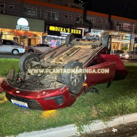 Fotos de Homem de 49 anos sofre ferimentos graves ao capotar carro em Maringá