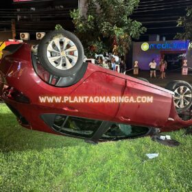 Homem de 49 anos sofre ferimentos graves ao capotar carro em Maringá Foto 1 Fotos de Homem de 49 anos sofre ferimentos graves ao capotar carro em Maringá