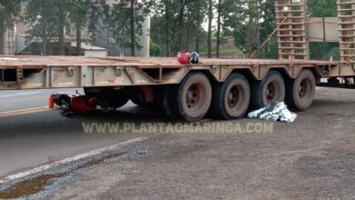 Fotos de Motociclista morre ao ser atingido por carreta e garupa é socorrida em estado gravíssimo