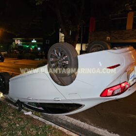 Fotos de Motorista com suspeita de estar embriagado é preso com arma de fogo após causar acidente em Maringá