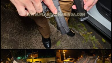 Fotos de Motorista com suspeita de estar embriagado é preso com arma de fogo após causar acidente em Maringá