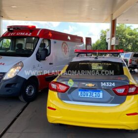 Fotos de Câmera de segurança flagra momento em que homem é esfaqueado por colega de trabalho, em Maringá.