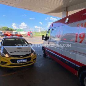 Fotos de Câmera de segurança flagra momento em que homem é esfaqueado por colega de trabalho, em Maringá.