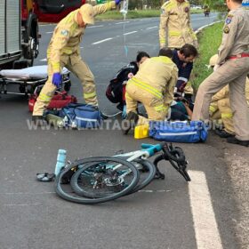 Fotos de Ciclista fica em estado grave após ser atropelado por carreta em Maringá