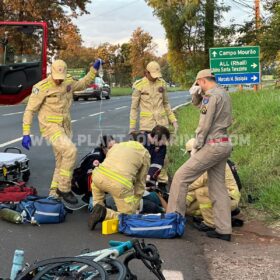 Fotos de Ciclista fica em estado grave após ser atropelado por carreta em Maringá