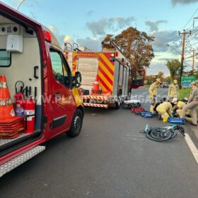 Fotos de Ciclista fica em estado grave após ser atropelado por carreta em Maringá