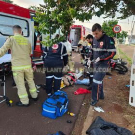 Fotos de Motociclista fica gravemente ferido após bater em árvore em Maringá 