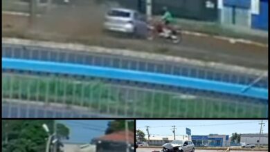 Fotos de Motorista derruba poste e bate em motociclista em Maringá