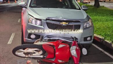 Fotos de Motorista embriagado bate carro em traseira de moto e deixa gestante e marido feridos em Maringá