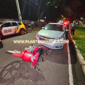 Fotos de Motorista embriagado bate carro em traseira de moto e deixa gestante e marido feridos em Maringá