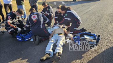 Fotos de Homem é intubado e socorrido em estado grave após ser atropelado em Maringá