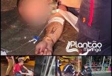 Fotos de Homem socorrido com ferimentos grave após ser esfaqueado na Praça Raposo Tavares em Maringá