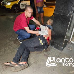 Fotos de Homem socorrido com ferimentos grave após ser esfaqueado na Praça Raposo Tavares em Maringá