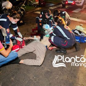 Fotos de Dois jovens são intubados após colisão entre motos em Maringá