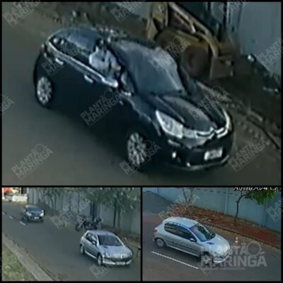 Fotos de Câmeras registram criminosos encapuzados perseguindo e atirando contra motorista em Maringá
