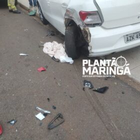 Fotos de Carro capota após colisão em Maringá; câmera de segurança registra acidente 