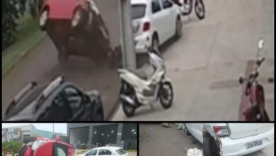 Fotos de Carro capota após colisão em Maringá; câmera de segurança registra acidente 