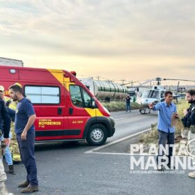 Fotos de Motociclista é intubado e socorrido de helicóptero após acidente - câmera registrou a colisão
