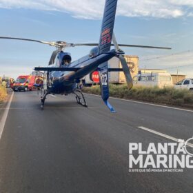 Fotos de Motociclista é intubado e socorrido de helicóptero após acidente - câmera registrou a colisão
