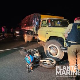 Fotos de Motociclista fica em estado gravíssimo após colisão com caminhão entre Maringá e Floresta
