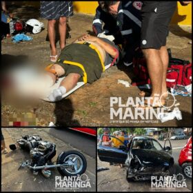 Fotos de Motociclista pode ter pé amputado após motorista invadir preferencial em Maringá