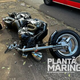 Fotos de Motociclista pode ter pé amputado após motorista invadir preferencial em Maringá