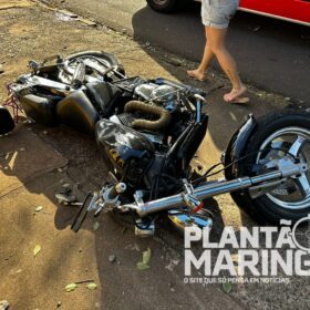 Fotos de Motociclista pode ter pé amputado após motorista invadir preferencial em Maringá