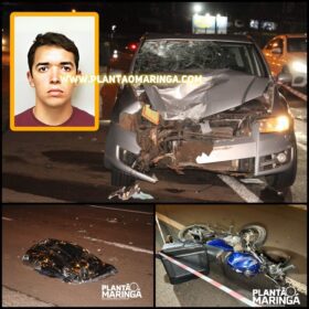 Fotos de Motociclista que morreu após colisão frontal na Avenida Colombo em Maringá é identificado 