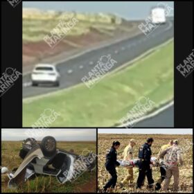 Fotos de Motorista capota carro com produtos contrabandeados ao fugir da polícia na PR-317