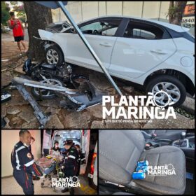 Motorista com suspeita de embriaguez avança preferencial e bate em moto em Maringá; piloto ficou gravemente ferido Foto 1 Fotos de Motorista com suspeita de embriaguez avança preferencial e bate em moto em Maringá; piloto ficou gravemente ferido