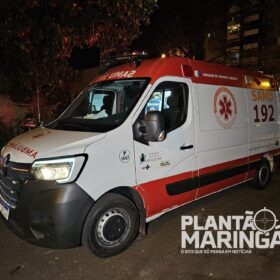 Fotos de Motorista na contramão fica ferido após bater carro contra poste em Maringá