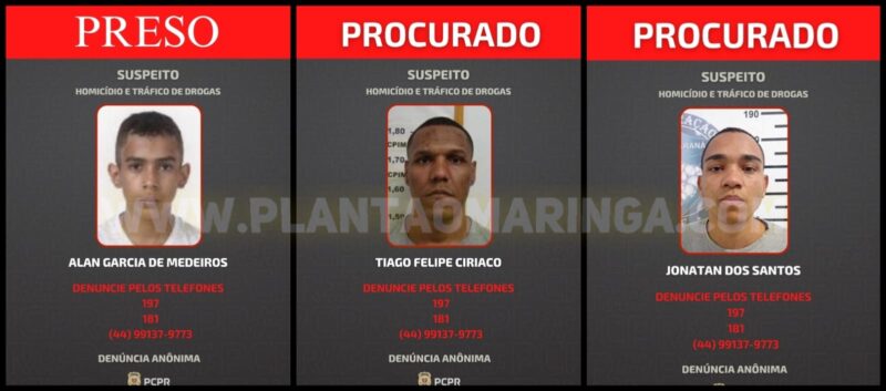 Fotos de Suspeitos de homicídios são presos em operação em Sarandi; uma escopeta calibre 12 foi apreendida