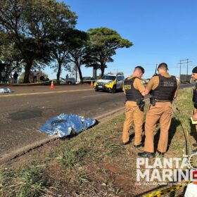 Fotos de Vídeo mostra acidente com moto de alta cilindrada que matou motociclista e pedestre em Maringá; as vítimas foram identificadas