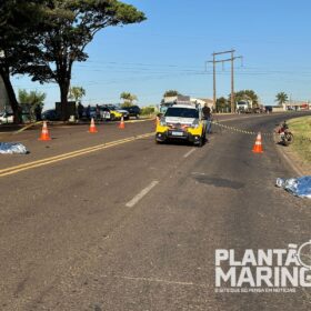 Fotos de Vídeo mostra acidente com moto de alta cilindrada que matou motociclista e pedestre em Maringá; as vítimas foram identificadas