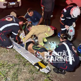 Vídeo mostra carro contramão atingido moto e deixando motociclista em estado grave em Maringá Foto 1 Fotos de Vídeo mostra carro contramão atingido moto e deixando motociclista em estado grave em Maringá
