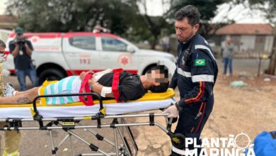 Fotos de Homem é esfaqueado em Maringá e socorrido em estado grave