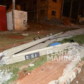 Vídeo mostra carreta desgovernada derrubando postes, árvores e batendo em 7 carros em Maringá Foto 1 Fotos de Vídeo mostra carreta desgovernada derrubando postes, árvores e batendo em 7 carros em Maringá