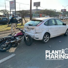 Fotos de Condutora para repentinamente na Avenida Colombo e provoca grave acidente em Maringá