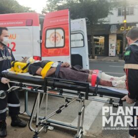 Fotos de Homem tem as pernas esmagadas após ser atropelado por ônibus da TCCC, em Maringá 