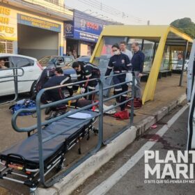 Fotos de Homem tem as pernas esmagadas após ser atropelado por ônibus da TCCC, em Maringá 