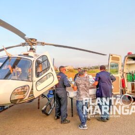 Fotos de Trabalhador é socorrido de helicóptero após ter 90 % do corpo queimado em incêndio em canavial 
