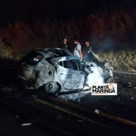 Fotos de Casal que morreu carbonizado em acidente na região de Maringá é identificado