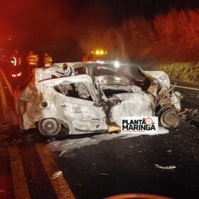 Fotos de Casal que morreu carbonizado em acidente na região de Maringá é identificado