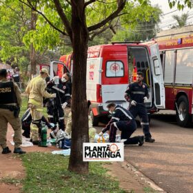 Fotos de Mãe e filho são intubados e socorridos em estado gravíssimo após incêndio em residência em Maringá