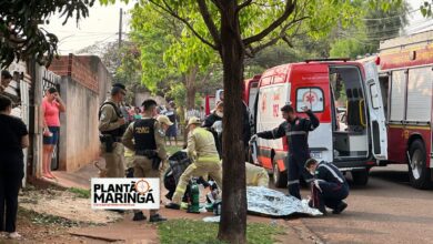 Fotos de Mãe e filho são intubados e socorridos em estado gravíssimo após incêndio em residência em Maringá