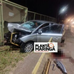 Motorista morre após bater carro em mureta de praça do pedágio desativado entre Marialva e Mandaguari Foto 1 Fotos de Motorista morre após bater carro em mureta de praça do pedágio desativado entre Marialva e Mandaguari