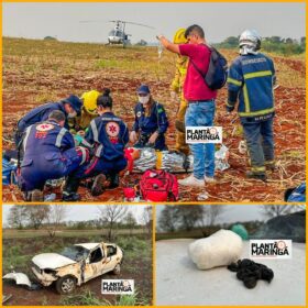 Motorista com drogas é intubado após capotamento de veículo entre Maringá e Floresta Foto 1 Fotos de Motorista com drogas é intubado após capotamento de veículo entre Maringá e Floresta