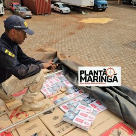 PRF apreende bitrem com cigarros contrabandeados em Maringá Foto 1 Fotos de PRF apreende bitrem com cigarros contrabandeados em Maringá